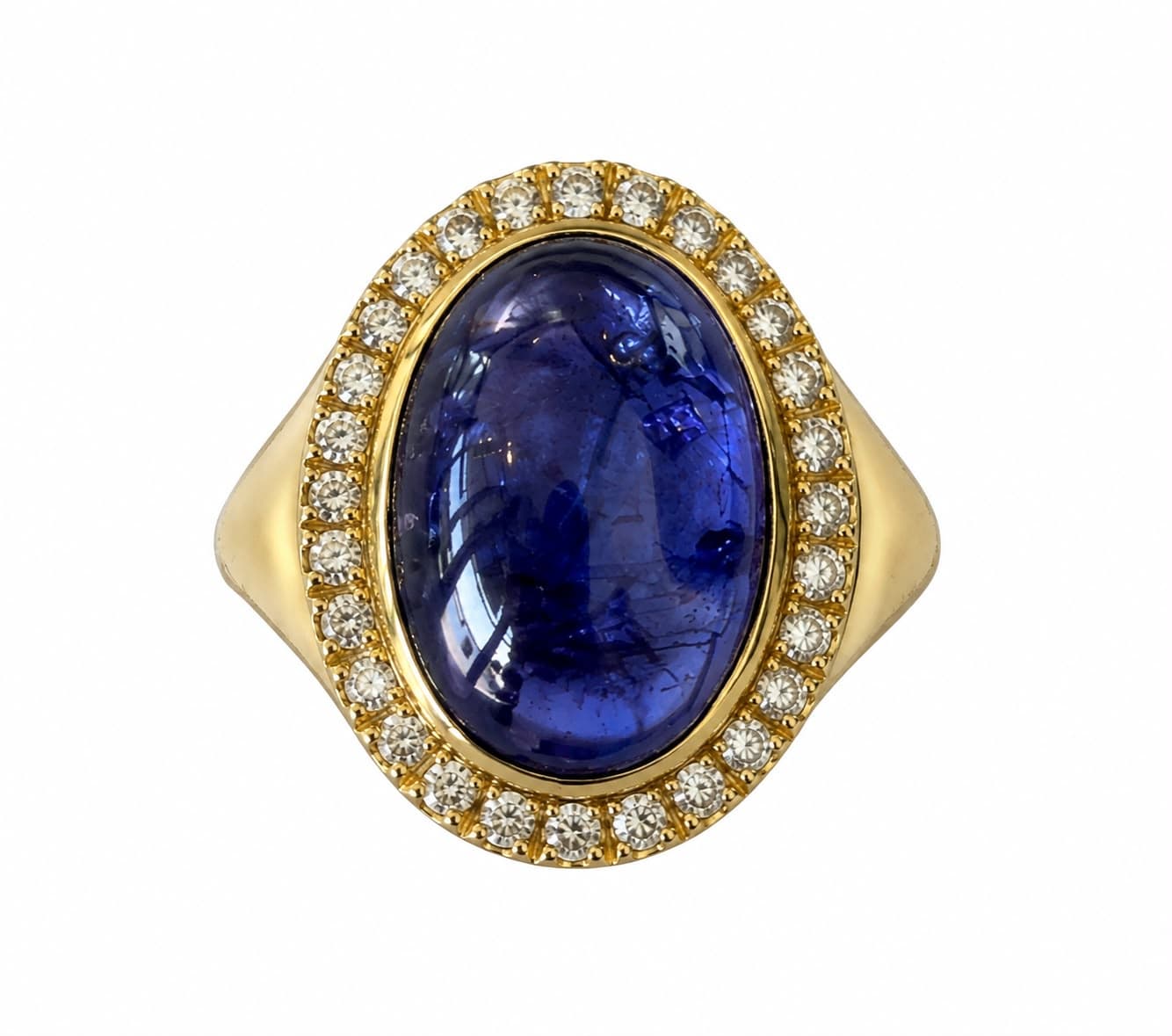 18K Yellow Gold Tanzanite & Diamond Ring — view 1