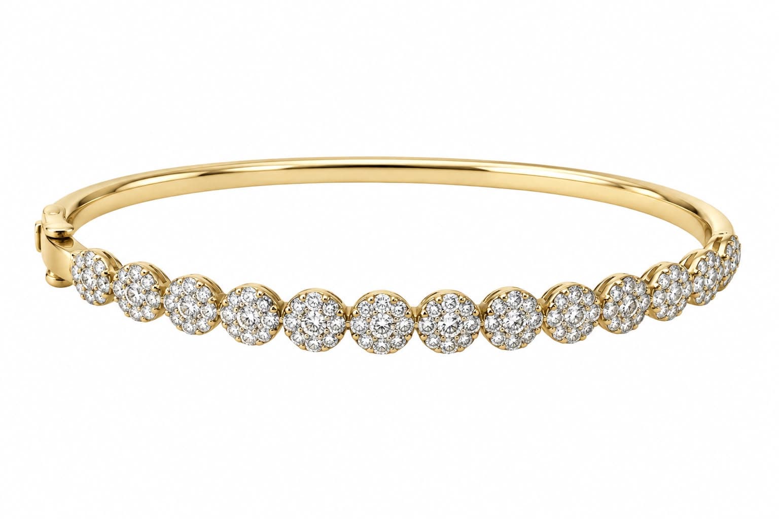 14K Yellow Gold Diamond Bangle — view 1