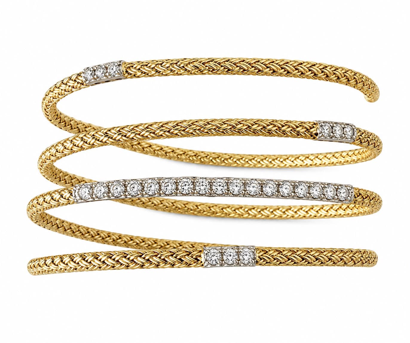 14K Yellow Gold Diamond Wrap Bracelet — view 1