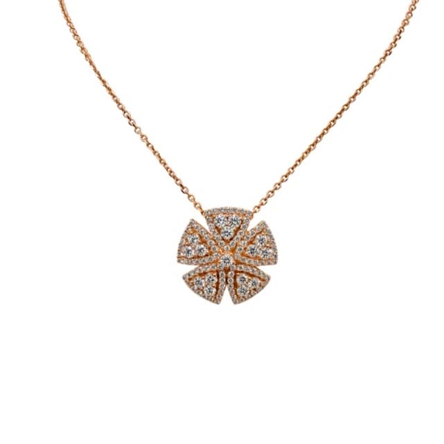 18K Rose Gold Diamond necklace — view 1